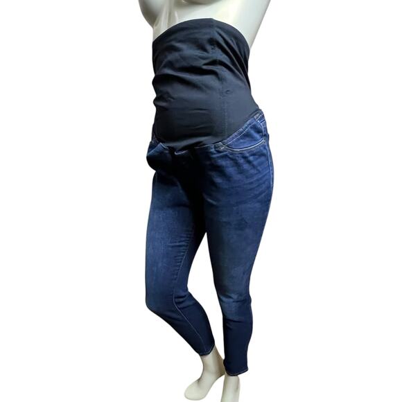 Isabel Maternity Skinny Jeans Size 2/26R Dark Wash Over-Belly Panel Fair Trade - Picture 13 of 16